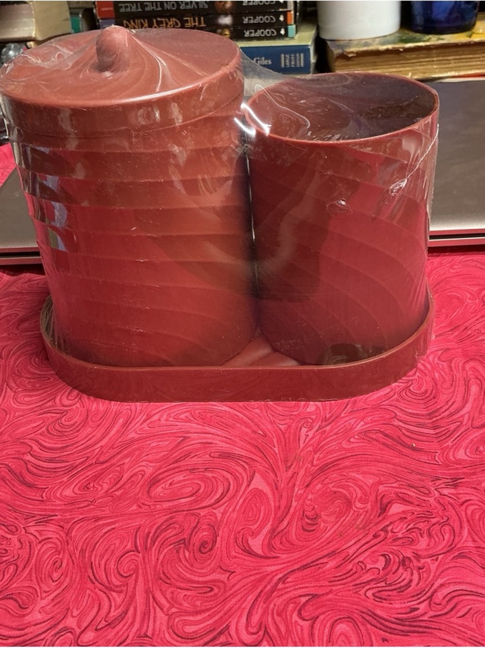 Rust Color Canister Set with Tray